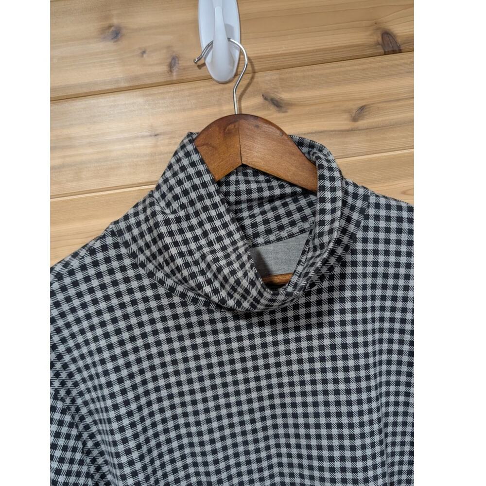 J. Jill Top Womens 3X Luxe Supima Turtleneck Tunic Black Gray Check - Picture 2 of 7